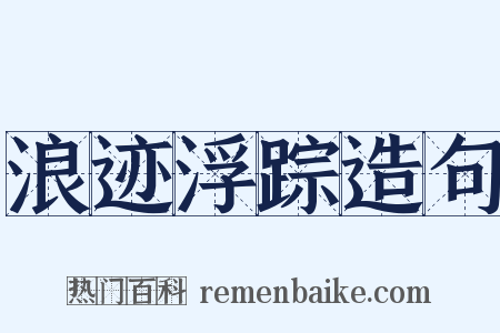 浪迹浮踪造句是什么意思的图片